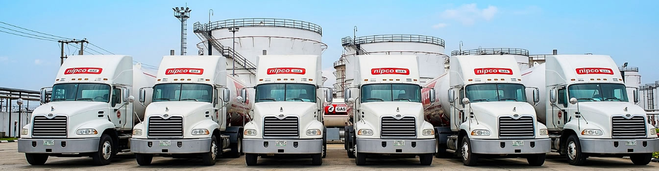 NIPCO LPG truck fleet at the Apapa terminal